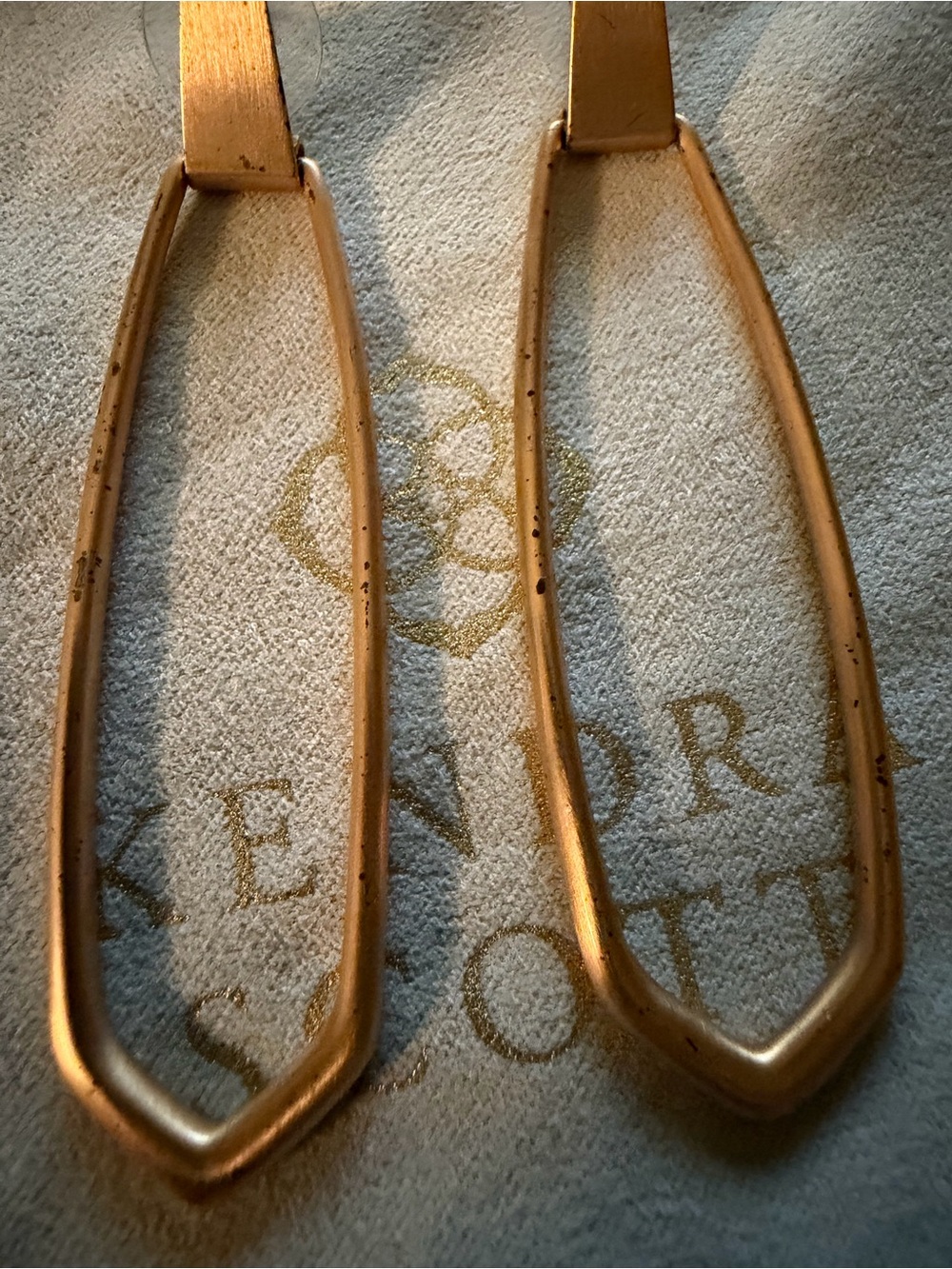 Kendra Scott Rose Gold Open Geometric Drop Earrings - Picture 3 of 6